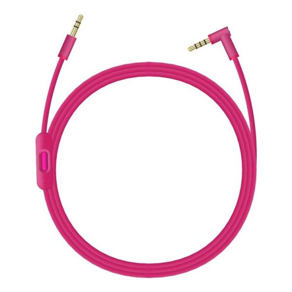 ZS0087 3.5mm Male to Male Earphone Cable with Mic & Wire-controlled, Cable Length: 1.4m (Rose Red) - Image 2