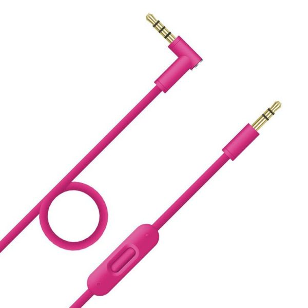 ZS0087 3.5mm Male to Male Earphone Cable with Mic & Wire-controlled, Cable Length: 1.4m (Rose Red) - Image 3