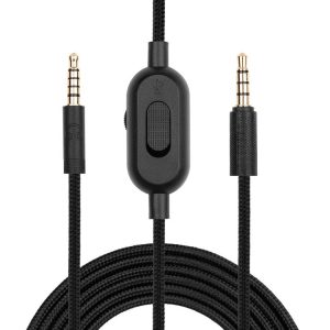 ZS0159 For Logitech G433 / G233 / G Pro / G Pro X 3.5mm Male to Male Gaming Headset Audio Cable with Wire-controlled, Cable Length: 2m (Black)