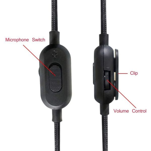 ZS0159 For Logitech G433 / G233 / G Pro / G Pro X 3.5mm Male to Male Gaming Headset Audio Cable with Wire-controlled, Cable Length: 2m (Black) - Image 3