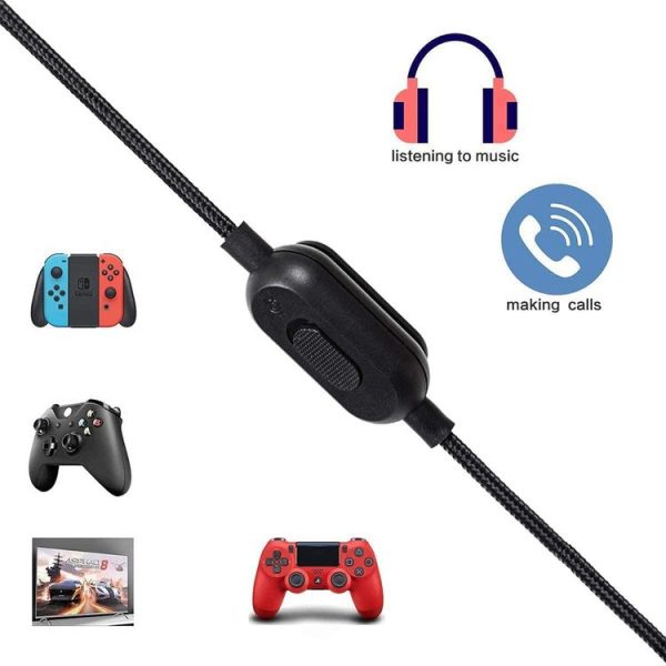 ZS0159 For Logitech G433 / G233 / G Pro / G Pro X 3.5mm Male to Male Gaming Headset Audio Cable with Wire-controlled, Cable Length: 2m (Black) - Image 4