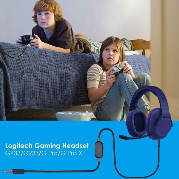 ZS0159 For Logitech G433 / G233 / G Pro / G Pro X 3.5mm Male to Male Gaming Headset Audio Cable with Wire-controlled, Cable Length: 2m (Black) - Image 7
