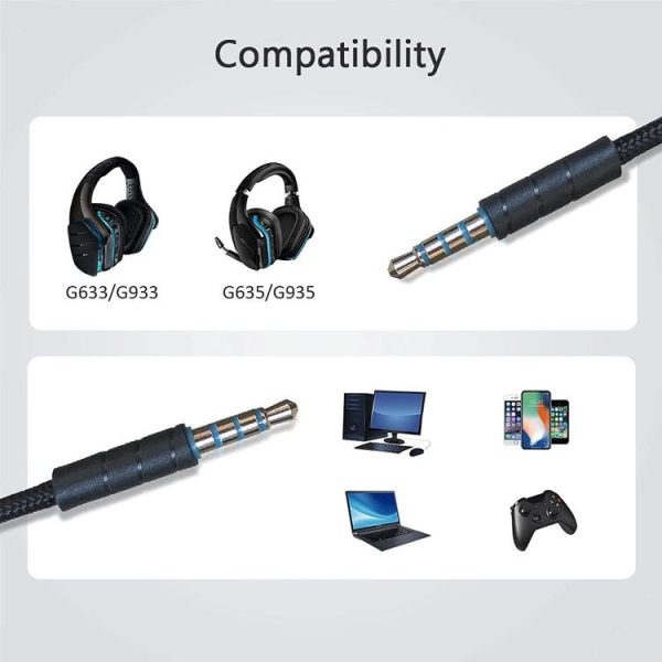 ZS0195 For Logitech G633 / G635 / G933 / G935 3.5mm Gaming Headset Audio Cable, Cable Length: 1.5m - Image 6