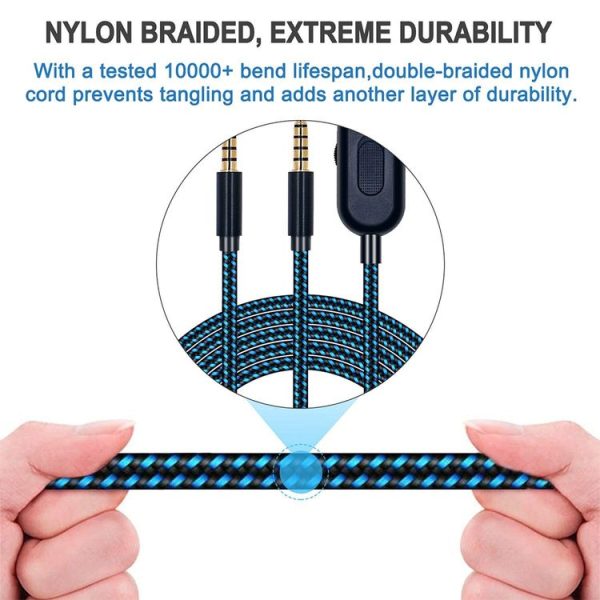 ZS0162 Wired Control Version Gaming Headset Audio Cable for Logitech Astro A10 A40 A30 - Image 3