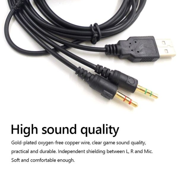 ZS0224 3-Prong Headphone Audio Cable for SteelSeries Arctis 3 / 5 / 7 / Pro (Black) - Image 3