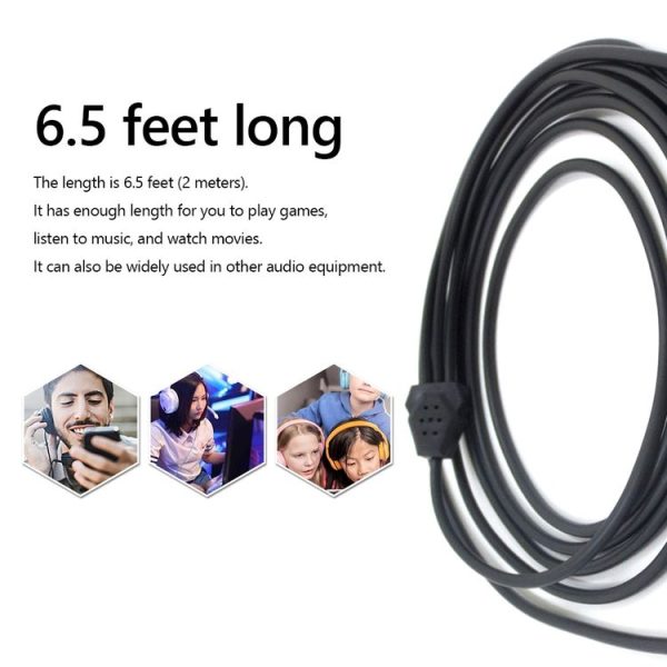 ZS0224 3-Prong Headphone Audio Cable for SteelSeries Arctis 3 / 5 / 7 / Pro (Black) - Image 4