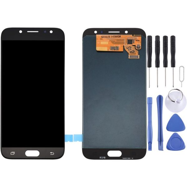 Original Super AMOLED LCD Screen for Galaxy J7 (2017) / J7 Pro, J730F / DS, J730FM / DS with Digitizer Full Assembly (Black)