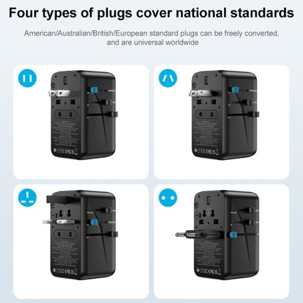 MOMAX UA11 1-World 20W PD Global Travel Fast Charger Power Adapter (Black) - Image 10