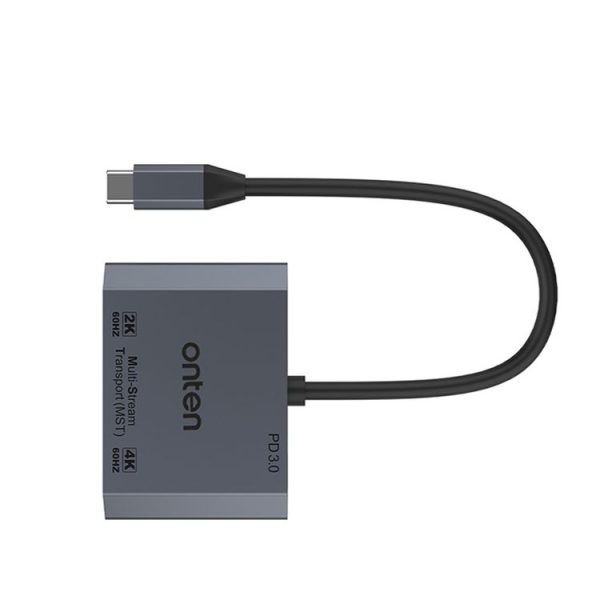 Onten M205 3 in 1 Type-C to HDMI+VGA+PD Fast Charge Video Converter (Grey) - Image 3