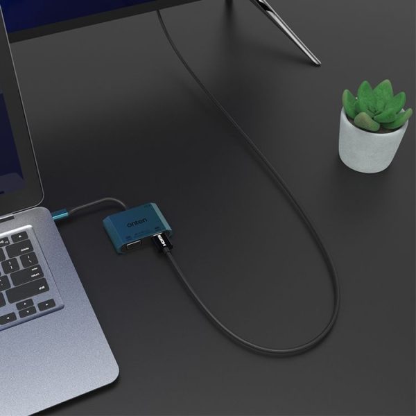 Onten M205 3 in 1 Type-C to HDMI+VGA+PD Fast Charge Video Converter (Grey) - Image 7