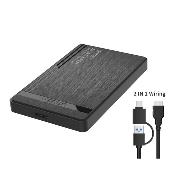 Onten UHD1 12.5 inch External Hard Drive Disk Case with 2 in 1Cable - Image 3