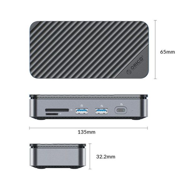 ORICO DPM2P9 V1 10 in 1 HUB Docking Station with M.2 NVMe / NGFF SSD Enclosure and Cooling Fan - Image 2
