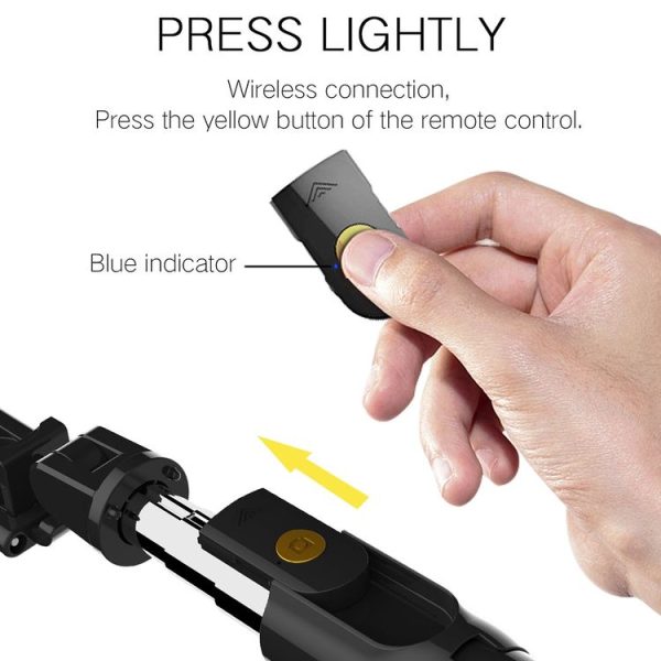 K07 Bluetooth 4.0 Mobile Phone Adjustable Bluetooth Selfie Stick Self-timer Pole Tripod (Black) - Image 6