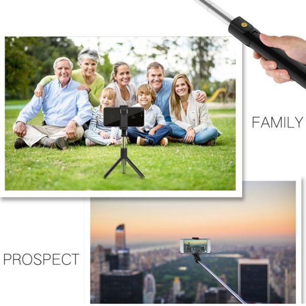 K07 Bluetooth 4.0 Mobile Phone Adjustable Bluetooth Selfie Stick Self-timer Pole Tripod (Black) - Image 7