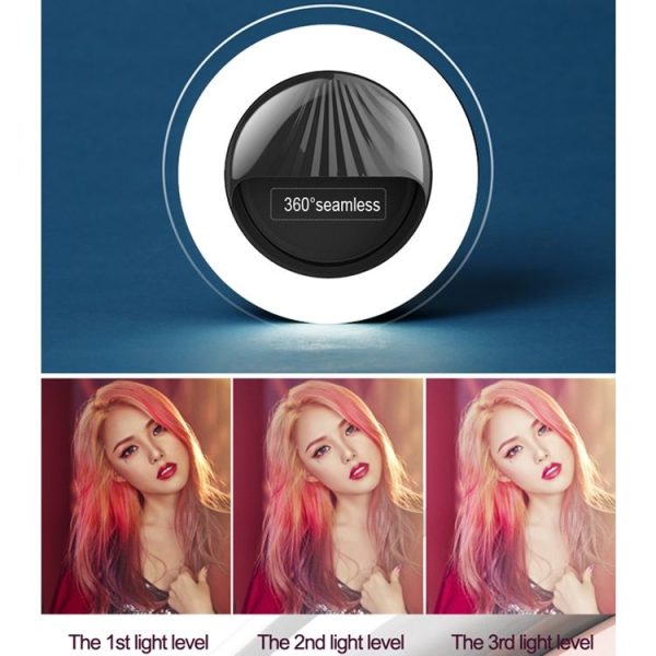 RK34 Rechargeable Beauty Selfie Light Selfie Clip Flash Fill Light (Black) - Image 13