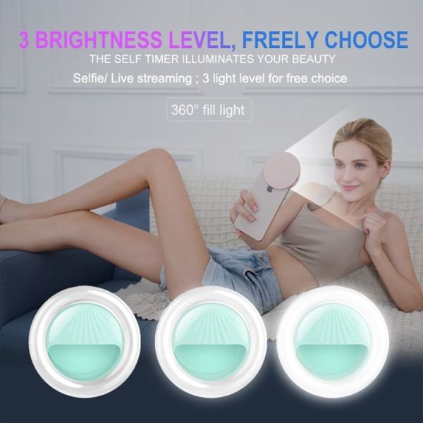 RK34 Rechargeable Beauty Selfie Light Selfie Clip Flash Fill Light (Black) - Image 6