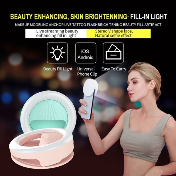 RK34 Rechargeable Beauty Selfie Light Selfie Clip Flash Fill Light (Black) - Image 7