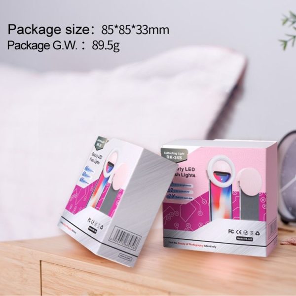 RK34 Rechargeable Beauty Selfie Light Selfie Clip Flash Fill Light (Black) - Image 9