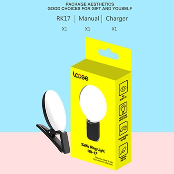 RK17 Mini and Portable Live Show Beauty Artifact 3 Levels of Brightness Warm and White Light Fill Light with 9 LED Light, For iPhone, Galaxy, Huawei, Xiaomi, LG, HTC and Other Smart Phones (Black) - Image 10