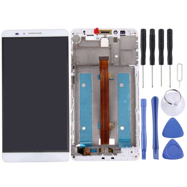 OEM LCD Screen For Huawei Mate 7 Digitizer Full Assembly with Frame (White)