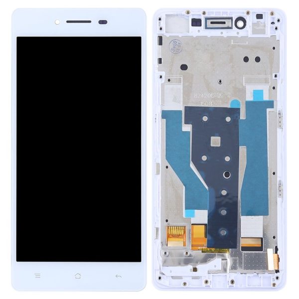 TFT LCD Screen for OPPO R7 Digitizer Full Assembly with Frame (White) - Image 3