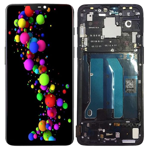 OnePlus 6 Digitizer Full Assembly with Frame OEM LCD Screen (Black) - Image 3