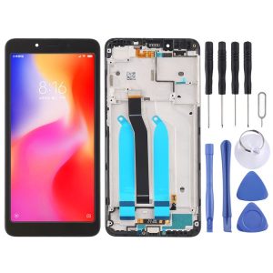 TFT LCD Screen for Xiaomi Redmi 6A / Redmi 6 Digitizer Full Assembly with Frame (Black)