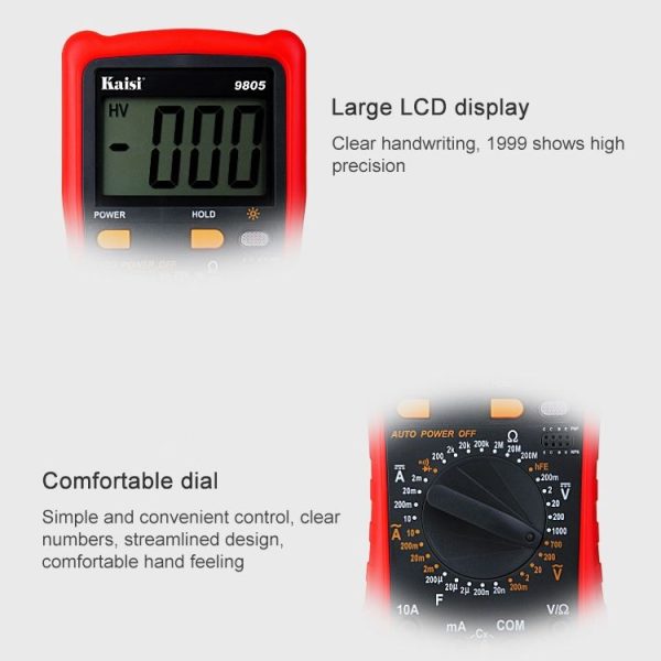 Kaisi 9805 Anti-burning Multifunctional Digital Universal Multimeter Auto-Range Digital Multimeter - Image 5