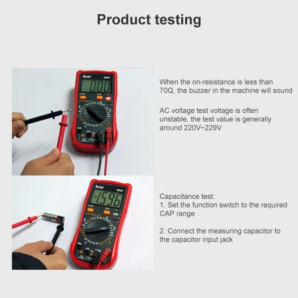 Kaisi 9805 Anti-burning Multifunctional Digital Universal Multimeter Auto-Range Digital Multimeter - Image 7
