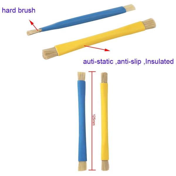 Kaisi BGA Repairing Hard Brush Double-head Brush Anti-static Pig Hair Brush (Yellow) - Image 4