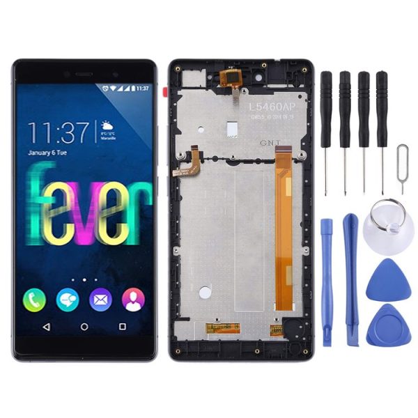 TFT LCD Screen for Wiko Fever 4G Digitizer Full Assembly with Frame (Black)