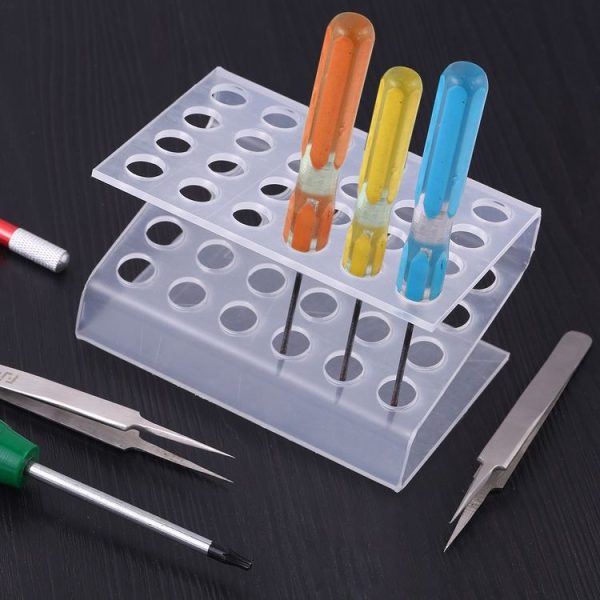 S-shaped Plastic Holes Storage Rack Tweezers and Screwdrivers Repair Tool Kit Stand Holder