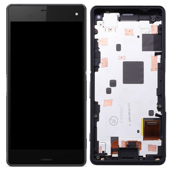 OEM LCD Screen for Sony Xperia Z3 Mini Compact Digitizer Full Assembly with Frame (Black) - Image 3