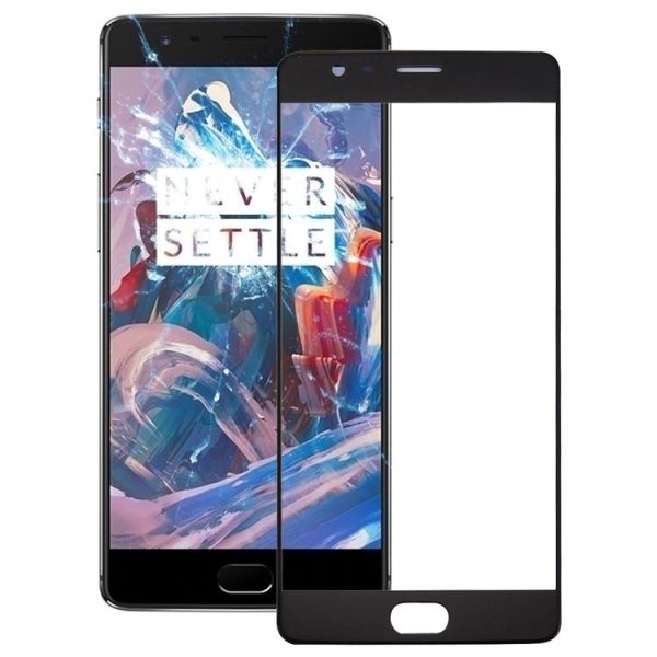 OnePlus 3 Front Screen Outer Glass Lens (Black)