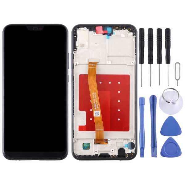 LCD Screen and Digitizer Full Assembly with Frame for Huawei P20 Lite / Nova 3e (Black) - Image 2