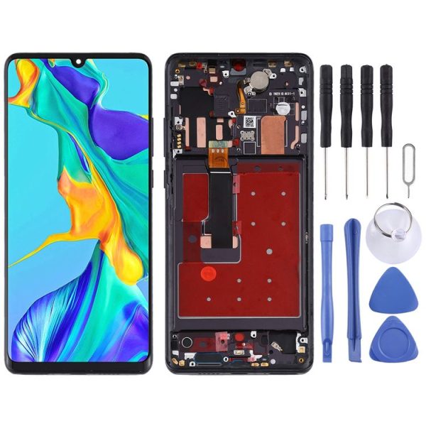 Original OLED LCD Screen for Huawei P30 Pro Digitizer Full Assembly with Frame (Black)