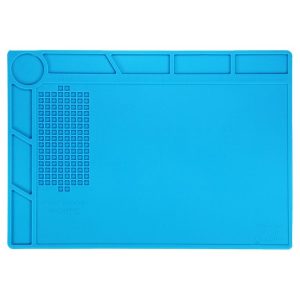 BEST-S-130 Heat-resistant BGA Soldering Station Silicone Heat Gun Insulation Pad Repair Tools Maintenance Platform Desk Mat (Blue)
