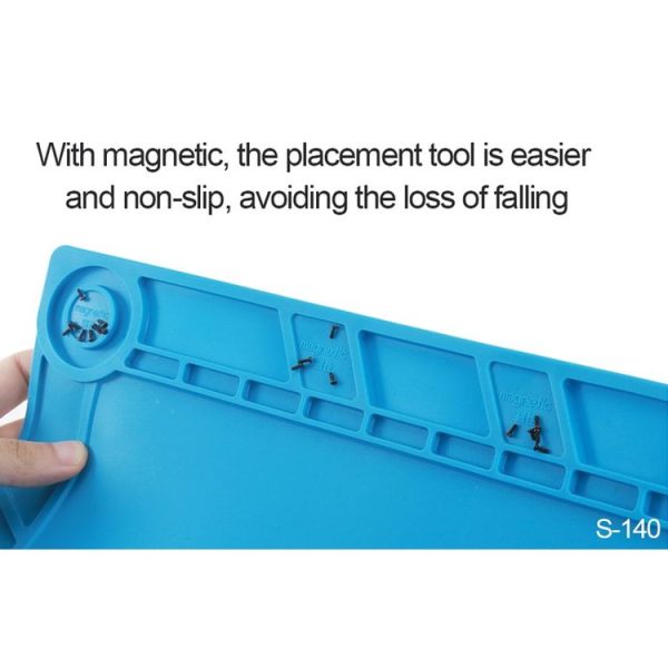 BEST-S-130 Heat-resistant BGA Soldering Station Silicone Heat Gun Insulation Pad Repair Tools Maintenance Platform Desk Mat (Blue) - Image 10