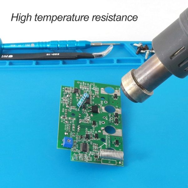BEST-S-130 Heat-resistant BGA Soldering Station Silicone Heat Gun Insulation Pad Repair Tools Maintenance Platform Desk Mat (Blue) - Image 11