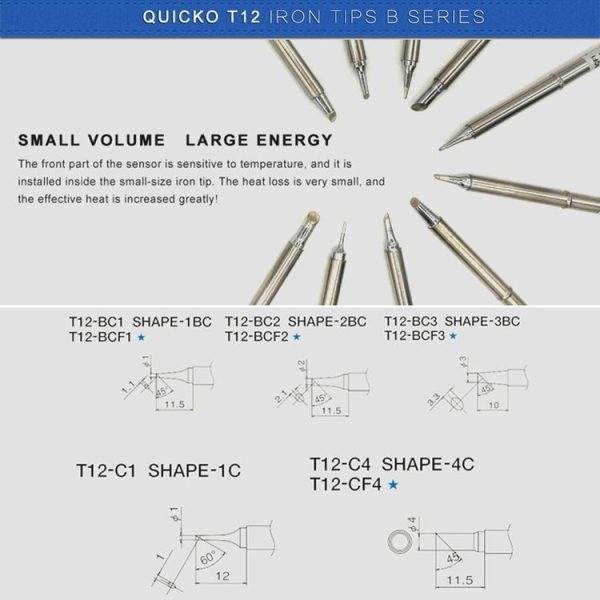 QUICKO T12-BC3 Lead-free Soldering Iron Tip - Image 5