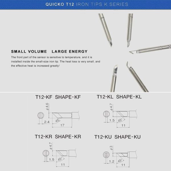 QUICKO T12-KR Lead-free Soldering Iron Tip - Image 5