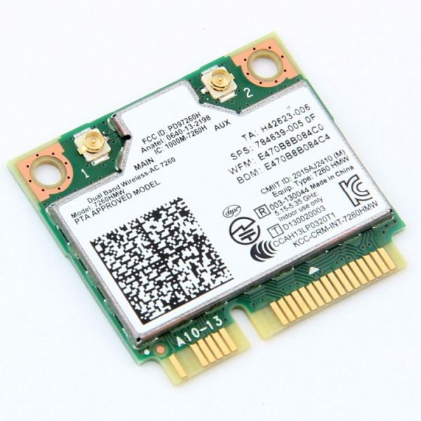 Dual Band Wireless Wifi Card for Intel 7260HMW Mini PCI-E 2.4G / 5Ghz WLAN Bluetooth 4.0 Wifi Card 802.11 ac / a / b / g / n - Image 3