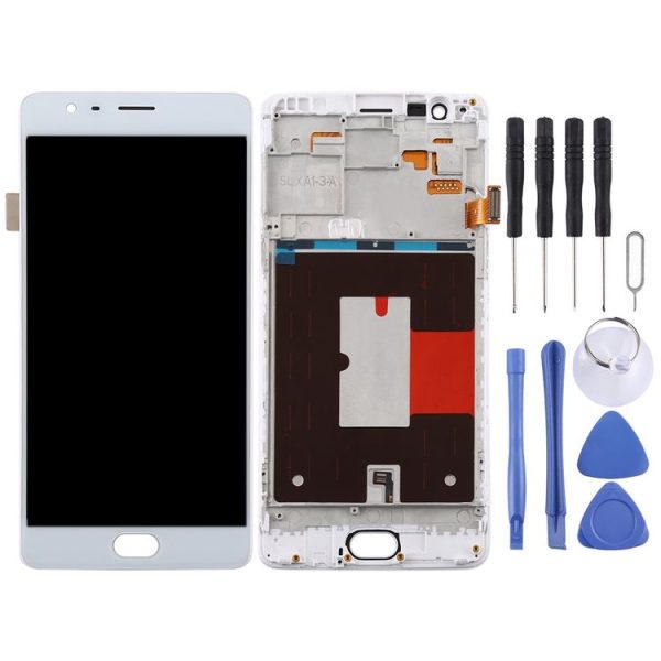 OnePlus 3 / 3T A3000 A3010 TFT Material LCD Screen and Digitizer Full Assembly with Frame (White) - Image 2