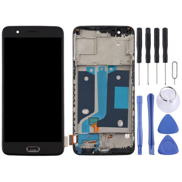 OnePlus 5 A5000 TFT Material LCD Screen and Digitizer Full Assembly with Frame (Black) - Image 2