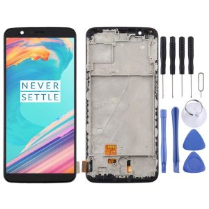 OnePlus 5T A5010 TFT Material LCD Screen and Digitizer Full Assembly with Frame (Black)