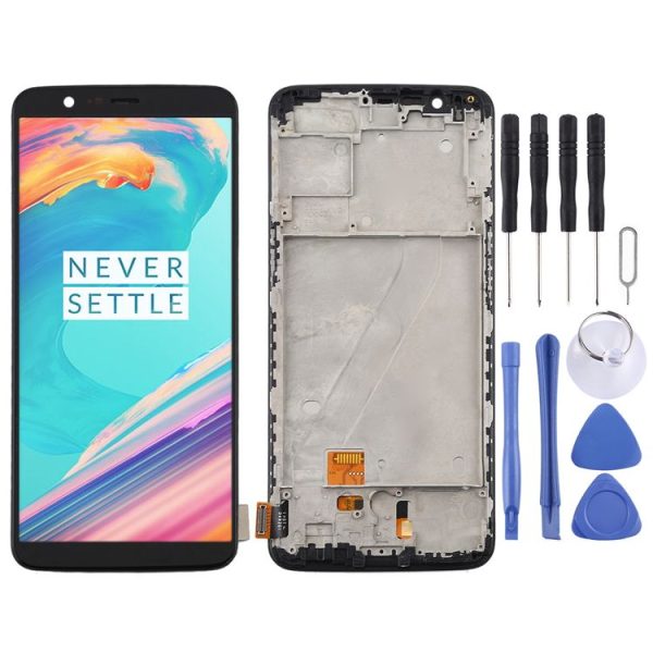 OnePlus 5T A5010 TFT Material LCD Screen and Digitizer Full Assembly with Frame (Black)