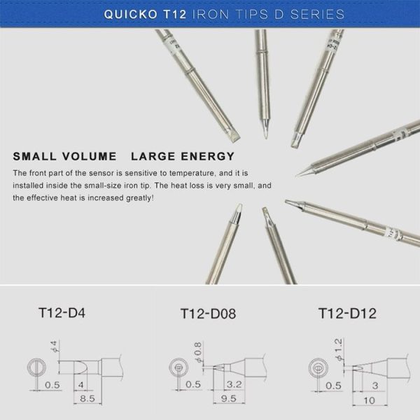 QUICKO T12-D08 Lead-free Soldering Iron Tip - Image 5