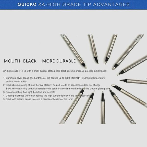 QUICKO T12-J02 Black Welding Lead-free Soldering Iron Tip - Image 7