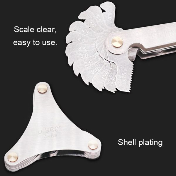 52 PCS Metric 60 Degrees +British 55 Degrees CR Stainless Steel Thread Gauge - Image 7