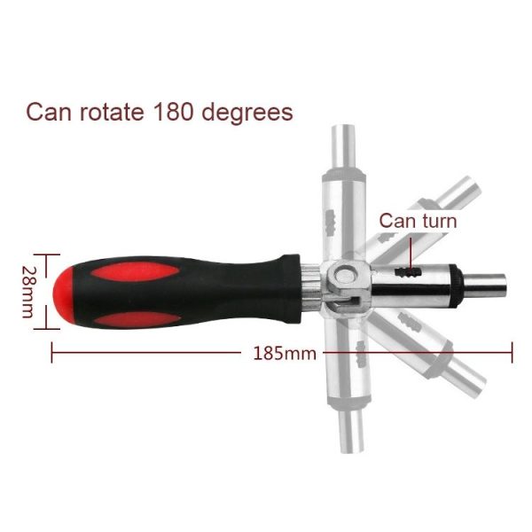 180 Degree Rotation 1 / 4 inch Hex Connector Multi-function Ratchet Screwdriver - Image 3